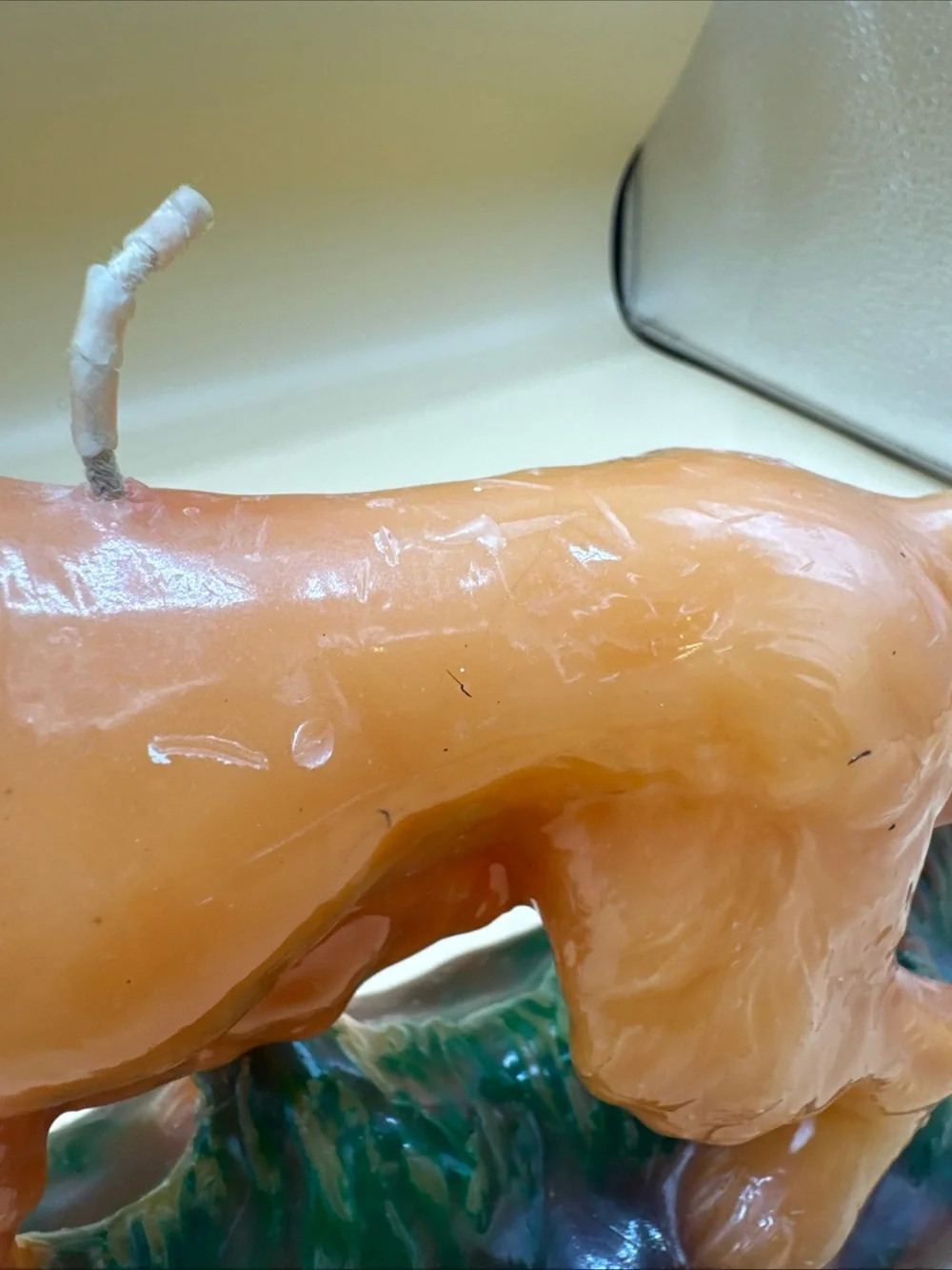 Vintage Amber Retreiver Figure Candle 13 1/4